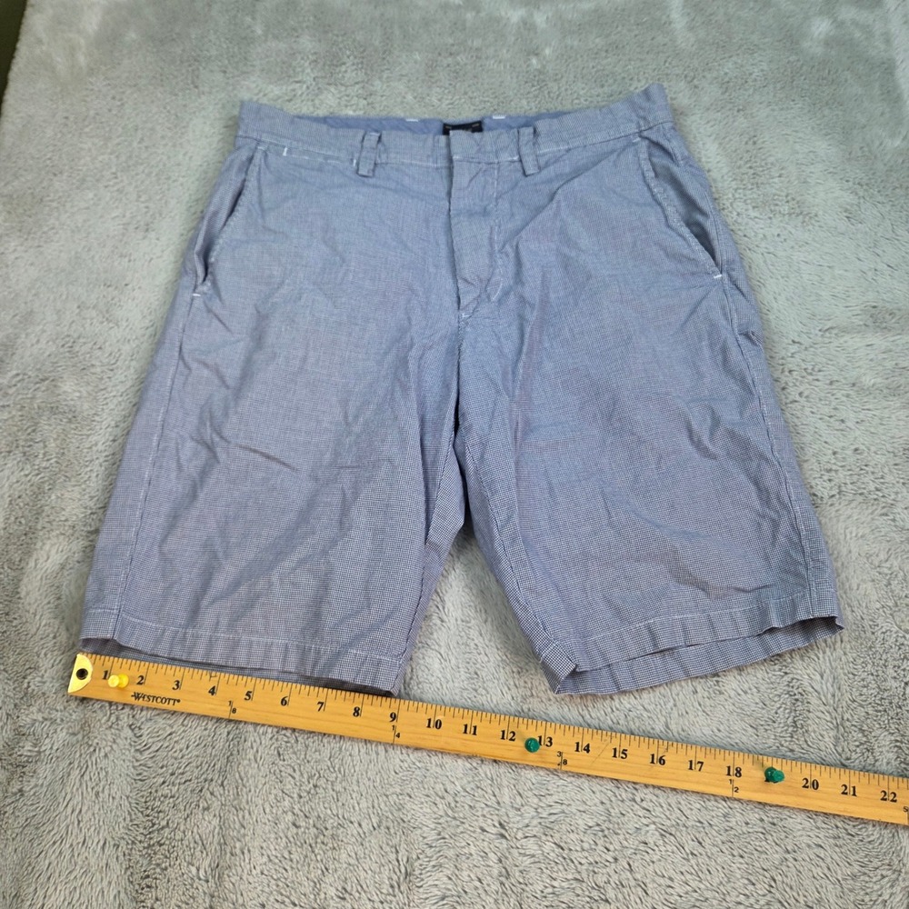 J.Crew Club Chino Shorts Mens Sz 30 Cotton Micro Houndstooth Pattern Blue White